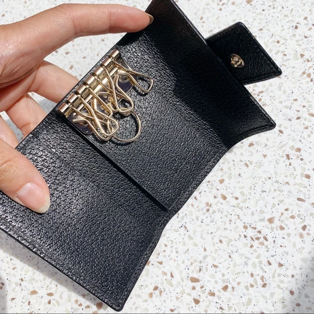 NWT Authentic D-ring GG Canvas Leather Key Wallet - Picture 5 of 6